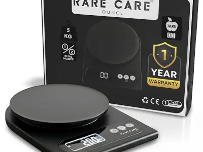 RARECARE Kitchen Weight Machine For Home | Electronic Weighing Machine for Food | Tare Function 1 Year Warranty | Dual Weight Setting | Weighing Scale For Kitchen | Model - Ounce,