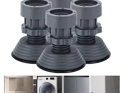 SR Adjustable Washing Machine Stand 7kg, 8kg, 9kg, 10kg Top & Front Load | Heavy Duty Anti-Vibration Fridge Stand, Cooler Stand | Height Adjustable Universal Washing Machine Base S
