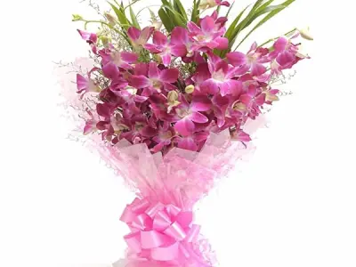 EG2i Fresh Live Flower Bouquet of 6 Purple Flowers For Birthday, Anniversary, Wedding, Mother's Day, Father's Day, Valentine | Same Day Delivery