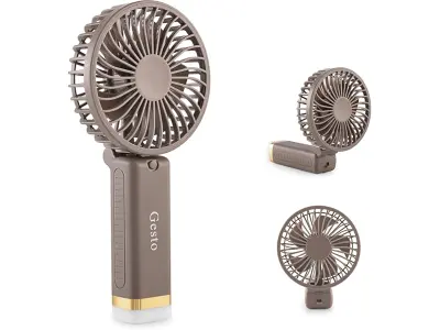 Gesto Portable Fan Rechargeable with LED Light – Foldable Mini Fan, Small Fan,USB Charging Hand