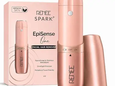 RENEE Spark EpiSense One Facial Hair Remover | Cheeks, Upper Lip & Chin, Gentle On Skin | With Hypoallergenic Stainless Steel Blade & Smartlight Precision | For Women | 1 Unit