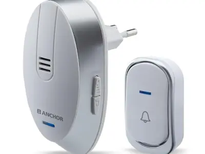 Anchor by Panasonic Wireless Doorbell | 45 Melodies Calling Bell for Home, Office with 120 Meter Operating Range | Door Bell for home (22730)