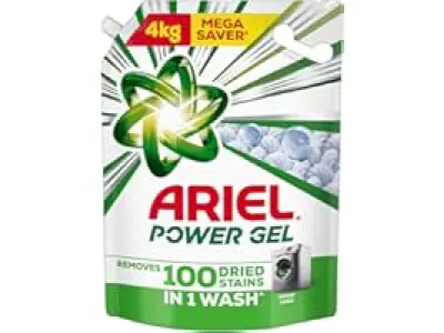Ariel Power Gel Liquid Detergent for Front Load – 4kg | Removes 100 Dried Stains in 1 Wash | Fa