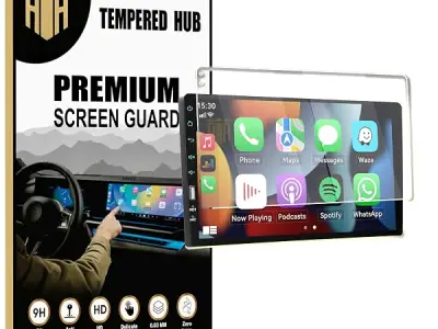 HONEY TEMPERED HUB Screen Guard For 9 Inch Android Car Stereo Touch Display Protector Accessories navigation system, Easy Installation Kit, HD Clear / Aftermarketsterio9inch/ Anti