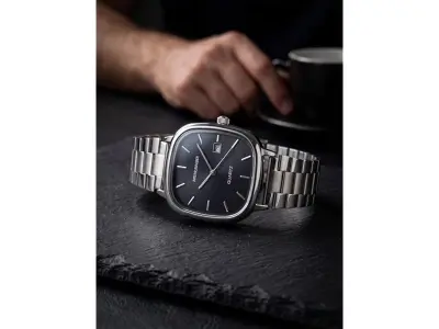 AMERICANVIBER Men's Silver, Watch with Stainless Steel Band | Water-Resistant Analog Dress & Ca