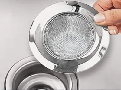 Ganesh Stainless Steel Sink Strainer Kitchen Drain Basin Basket Filter Stopper Drainer/Jali | 10 W x 10 H Millimeters