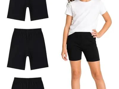BODYCARE Girls Solid Shorty | 100% Cotton Stylish, Comfortable & Durable Shorts for Girls | Pack of 3… (Color & Print May Vary)