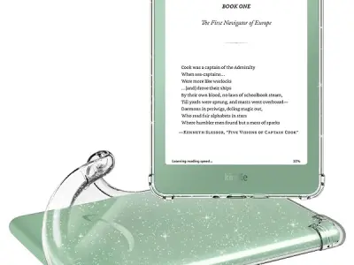 MoKo Case for 6" All-New Kindle (11th Generation-2022 Release), Ultra Clear Soft Flexible Transparent TPU Skin Bumper Back Cover Shell, Clear Glitter