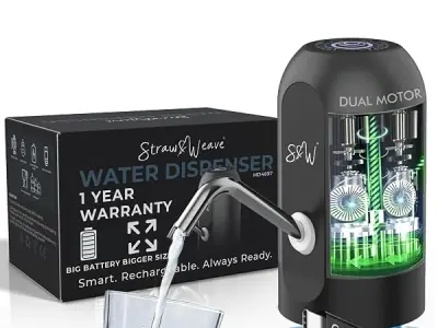 Automatic Water Dispenser Pump for 20 Litre Bottle | Big Battery - Portable USB Rechargeable Water Pump Dispenser for Home, Office | 1 Year Warranty, White