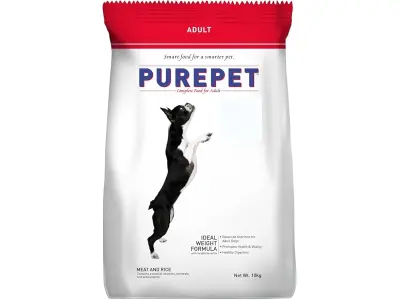 Purepet Adult Dry Dog Food 10kg | Meat & Rice Flavour | Promotes Health & Vitality | Immune Sup