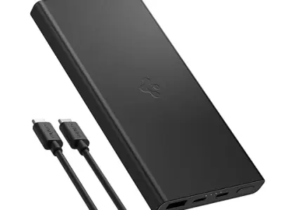 Spigen ArcPack 10000mAh Power Bank, PD3.0, Fast Charging, 22.5W Max Output, 2 Type-C Ports, 1 USB-A Port - (Aluminum, Black)