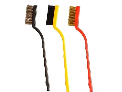 Sulfar 3 Pc Mini Wire Brush Set (Brass, Nylon, Stainless Steel Bristles)