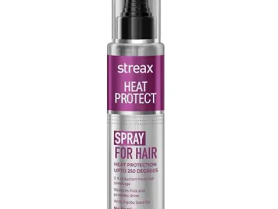Streax Heat Protectant Spray for Hair - 100 ml, Hair Styling Spray for Women & Men I Heat Protection Spray from heat|Heat protection serum|Protection upto 250°C & 2X Less Hair Brea