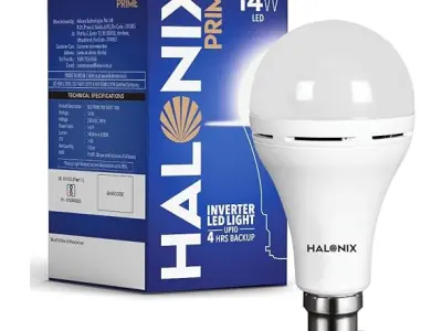 Halonix 14W Emergency Bulb | Rechargeable For Power Cuts Backup : 4Hrs Cool Day Light Pack Of 1 Light, B22D, Led