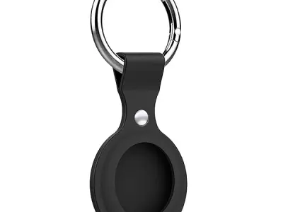 LIRAMARK Airtag Case for Apple Airtags Silicone Case Protective Cover for Airtag Case Locator Tracker Anti-Lost Device Keychain Protection Sleeve (Black)