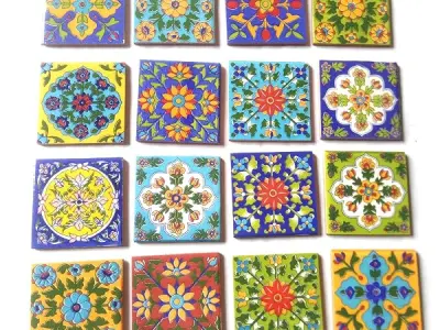 Shiv KRIPA Ceramic Decorative Mosaic Tile (3X3-inch, Multicolour) - Pack of 16