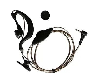 ZORLINA 1pin 2.5mm Black Aluminum Foil Earpiece Earphone Headset for Motorola Talkabout Cobra Walkie Talkie Two Way Radio 1pin