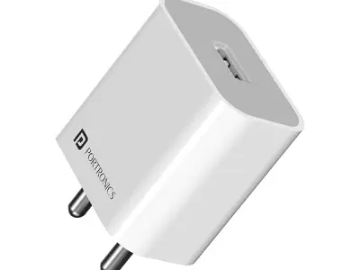 Portronics Adapto 12 2.4A 12W Fast Wall Charger for iPhone 11/Xs/XS Max/XR/X/8/7/6/Plus, iPad Pro/Air 2/Mini 3/Mini 4, Samsung S4/S5, and More(White)