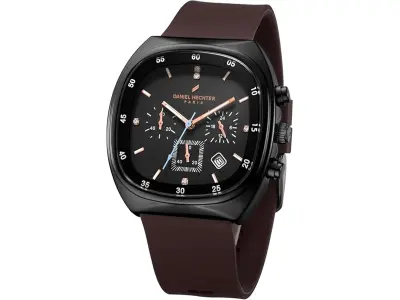 Daniel Hechter Paris Bercy Collection Modern Chronograph Watch for Men with Square Dial and Sil