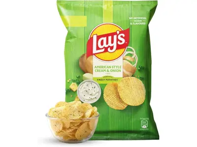 Lay's American Style Potato Chips - Cream & Onion, 58 Gm/52.9 Gm [weight may vary]