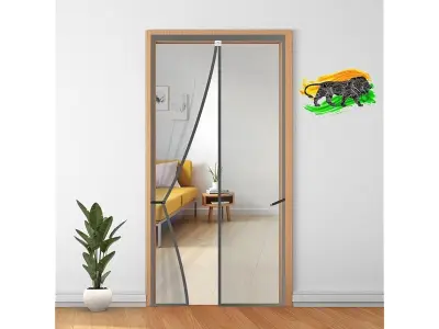 LifeKrafts Polyester Magnetic Mosquito Net/ Curtain for Door, for All Door Types & Sizes, Auto-