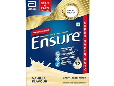 Ensure No 1 Nutritional Supplement Drink in the world, 32 nutrients High Protein,Calcium,Vit D, Vanilla 950g/1kg, Wt may vary, Powder, 1 count, 35 servings