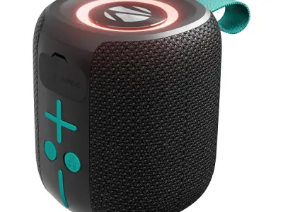 Zebronics 2026 Launch Portable Bluetooth Speaker, 5W RMS, Up to 10Hrs Playback, Passive Radiator, TWS, BT v5.4, USB & mSD, 9 RGB Modes, Splash Proof, Type-C Charging (Sonic POD 15)
