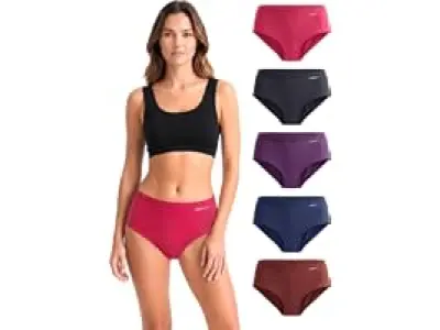 SWAGR 5 Pack Women's High Coverage Super Combed Cotton Hipster Panty Set | Powered by ZincShiel