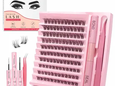 Mayklen 120Pcs Cluster Eye Lashes For Women 8-14MM Size Cluster Eyelashes Extension Kit Lash Clusters With Bond & Seal and Tweezers For False Eyelashes Curly