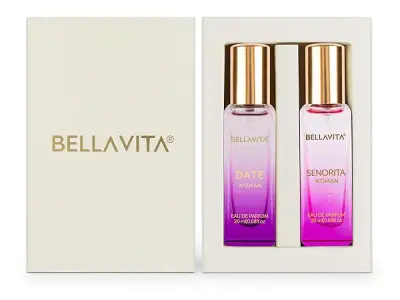 BELLAVITA Date & Senorita Woman Perfume Combo with Jasmine, Vanilla, Lotus & Musk | EDP Fragrance Scent, Pack of 2, 20 ml Each