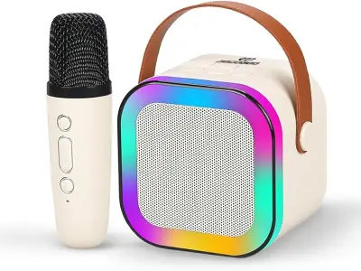 Wembley Rechargeable Karaoke Mic with Speaker for Singing | Wireless Mini Portable Bluetooth Sp