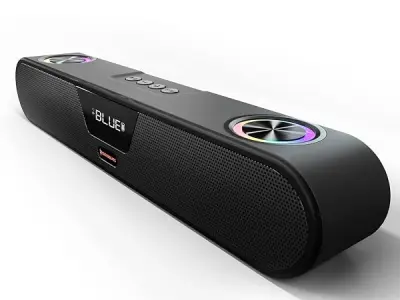 CrossBeats Blaze B24 Bluetooth Soundbar 24W, Gaming RGB Lights, AUX, Bluetooth, USB, FM & TWS I Fast SnapCharge Battery, Multiport Connectivity, BT Speaker for TV, Mobile, PC, Lapt