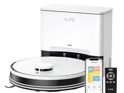 ILIFE A30 Pro Robot Vacuum Cleaner with LiDAR Navigation, Self-Empty Station, 13000Pa Suction, Vacuum & Mop, Customised Cleaning, Y- Shape, Ideal for All Floors, App, Voice & Remot