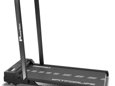 PowerMax Fitness Walkpad 3HP Compact Motorized Treadmill for Home-Office Use with Remote Control, Walking Pad for Max User 110Kg,Top Speed 10Km/H,1000X400Mm Running Deck,LED Displa