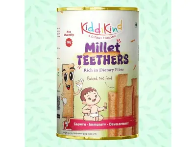 Kiddikind Millet Teethers for Babies 6+ Months | Healthy Baby Teething Snacks | No Maida, No Su