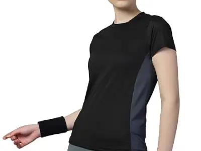 CHKOKKO Gym Tshirt for Women Workout Dry Fit t Shirt Sports Tshirt Lightweight Round Neck Breathable Half Sleeve Activewear Mesh Running Yoga Tops for Woman