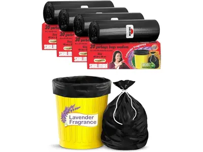Shalimar Premium Scented Garbage Bags | Medium 19 X 21 Inches | 120 Bags (30 Bags X 4 Rolls) |
