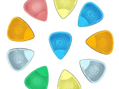 Kadence HG48 Jamming Series Assorted Guitar Picks (Pack of 10), Multicolor | Multi-Gauge (0.48–0.99 mm) Polycarbonate Plectrums with Anti-Slip Textured Grip for Acoustic, Electric