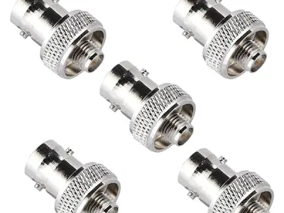 RENMAX SMA Female to BNC Female Adapter Connector 50 Ohms Copper + Alloy Stable for Radio Frequency Applications, Wireless LAN Devices (Connector Only) -Pack of (1)