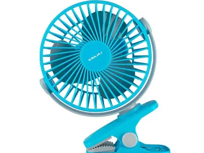 Bajaj Pygmy Mini Fan 110MM | USB Charging | Multi-Clip Function | Rechargeable | 4-Hr Back-up | Silent Operation | Longer Battery Life | Energy Efficient | Portable 【Blue】