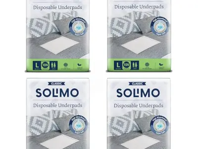 Amazon Brand - Solimo Classic Disposable Underpads | Large Size | Count 40 | 90 X 60 cm | High Absorbancy | Super Soft | Unisex | for Men & Women