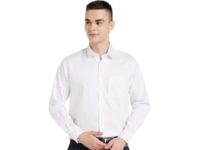 Amazon Brand - Symbol Men's Solid Cotton Formal Shirt | Plain | Full Sleeve - Regular Fit (Avai