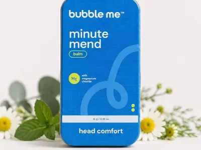 Bubble Me Minute Mend Magnesium Balm | Magnesium Chloride | Peppermint | Eucalyptus | Chamomile | Migraine Headache Relief | 10g