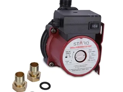 STARQ ST165-9 Inline Automatic Water Pressure Pump With Wall Mounting Bracket Suitable for Hot Water Circulation, Washing Machine, RO & Shower (RED)