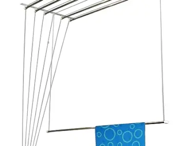 Rainbow Drywell Stainless Steel Heavy Duty Luxury(6 Pipe X 6 Feet) UV Protected Nylon Ropes Individual Dropdown Ceiling Cloth Dryer/Cloth Hanger/Cloth Drying Stand for Balcony/Clot