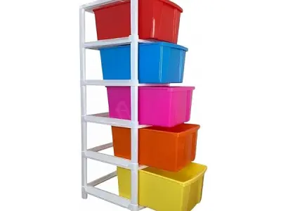 Sulfar 5XXL Plastic Modular Drawer System for Home, Office, Hospital, Parlor, School, Doctors, Home and Kids (38cmx30cmx98cm) (5XXL) (Multicolor)