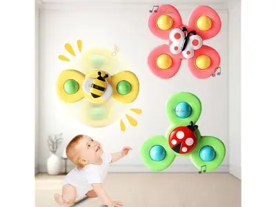 Toy Imagine Insect-Themed Suction Spinner Toys for Babies & Toddlers - Fidget Toys for Kids 0 t
