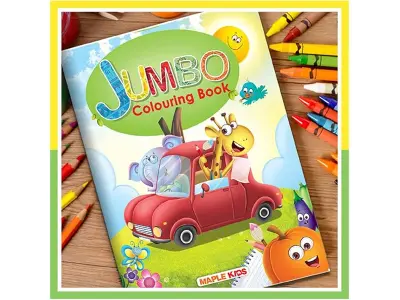 Jumbo Colouring Book - Activity Colouring Book for 3 to 5 years old kids - Gift to children for