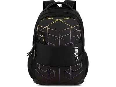 Safari Hitech Large Size 35 Ltrs Water Resistant Standard 4 Compartment Backpack - Black