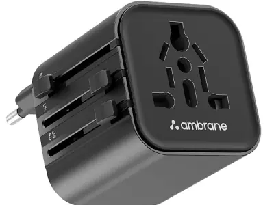 Ambrane Universal Travel Socket, International All in One Worldwide Travel Adapter Socket with 2500W High Power Output with 9 Hole Universal Socket, Compatible in 150+ Countries (A
